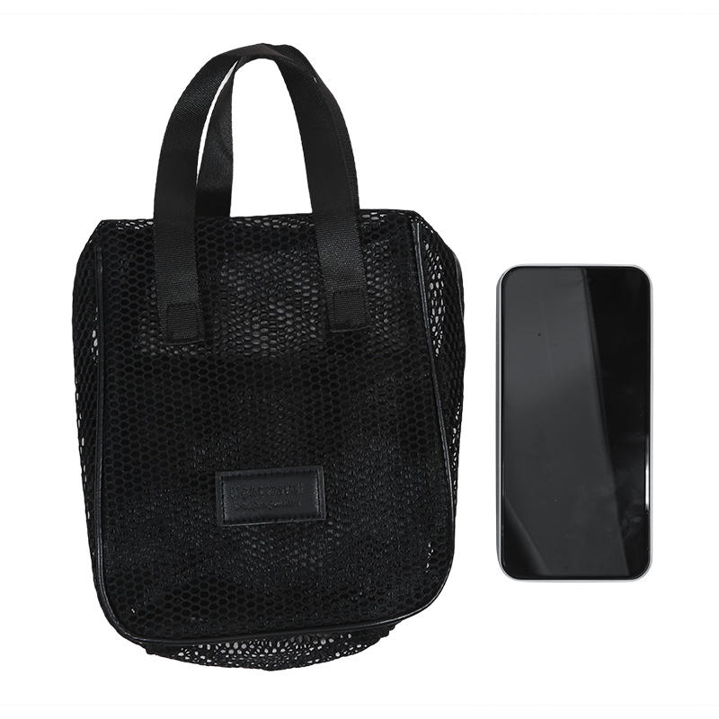 Fashionable Casual Mesh Makeup Bag Large Capacity Handheld Multifunctional Partition Travel Grooming And Storage Bag
