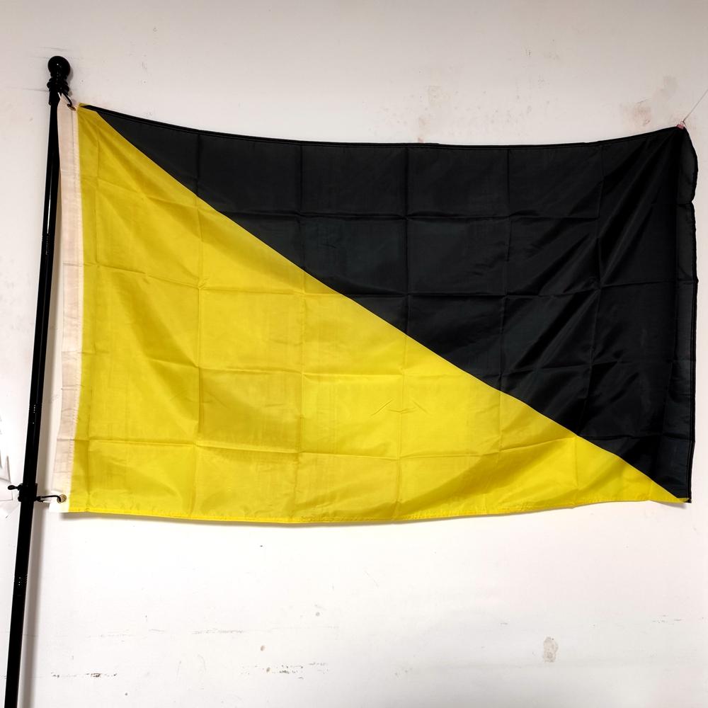 Czarno-żółta flaga anarchistyczna, Kapitalizm, Dekoracja kapitalistyczna, Dekoracja zewnętrzna, 90x150cm 90 x 150cm white