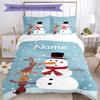 3pcs Custom Name Christmas Snowman Bedding Set Duvet Cover Closure Includes 1 Duvet Cover & 2 Pillowcases, Soft and Comfortable for All Seasons.