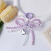 Versatile Fashion Bag Accessory Chic Pearls and Crystal Bowknot Pendant Keychain Accessory for Purses and Phones