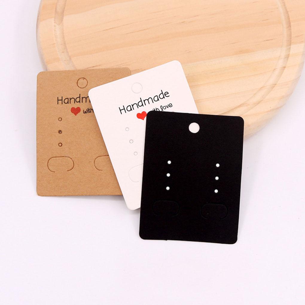 100Pcs Cards Kraft Packaging Earring Jewelry Supplies Storage Paperboard Display Hang Business Tag Decorations.