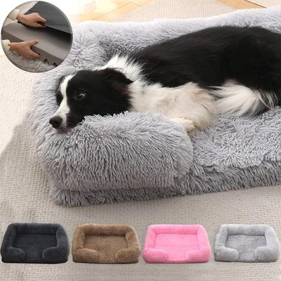 Cuccia Quadrata per Cani Letto Peluche per Animali Domestici Cuscino Invernale Ispessito Casa per Cani Letto Divano per Gatti per Cani Soffici Letto per Dormire Divano Tappetino Rimovibile