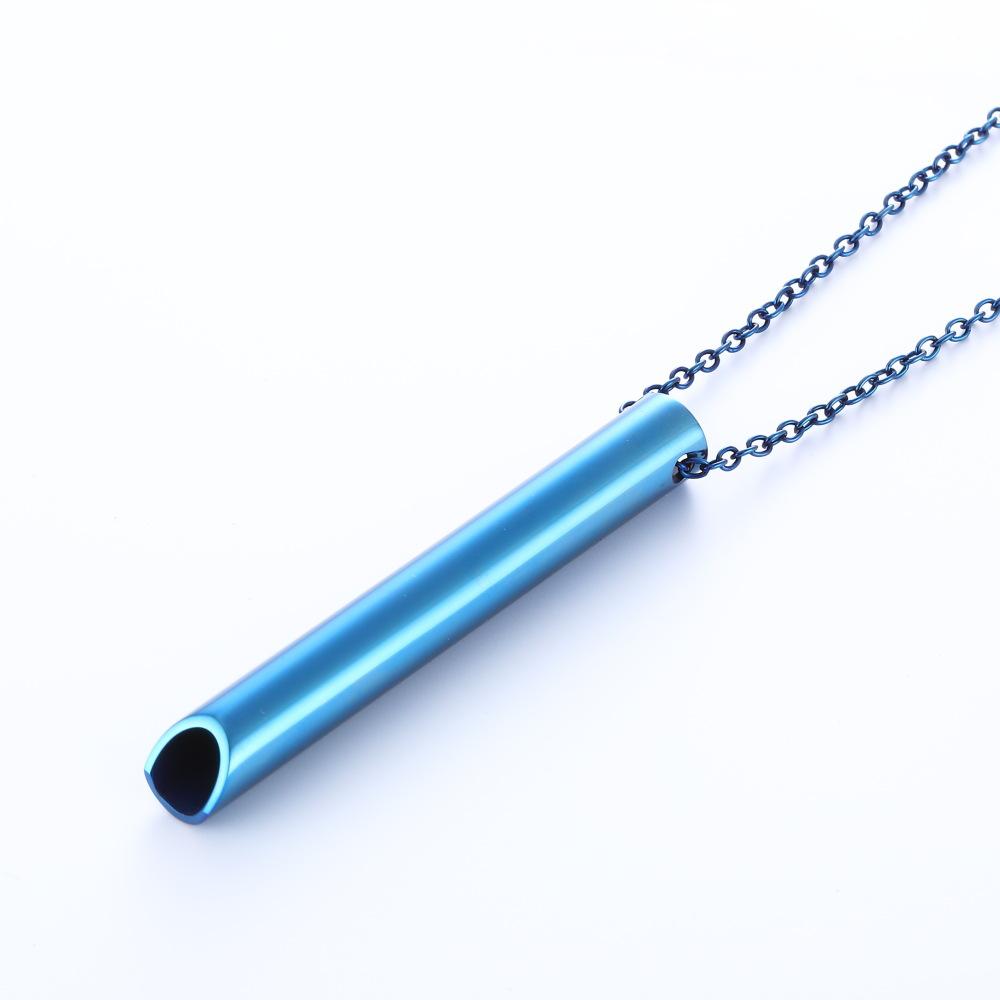 528 Hz Meditation Whistle Mindfulness Pendant Stainless Steel Vacuum Necklace Regulate Breathing Relieve Anxiety