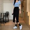 Saia Feminina Preta Cintura Alta Fenda Lateral Comprimento Midi Saia Feminina Elástica Slim Linha A Retrô Elegante Versátil Simples Moda