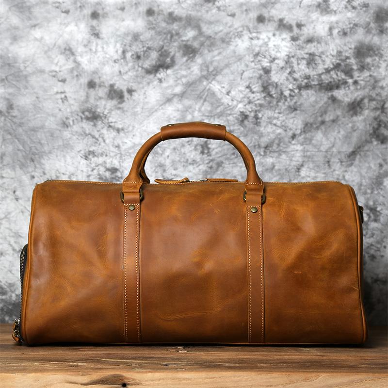 Retro Leather Bag First Layer Cowhide Large Bag Business Trip Handbag Shoulder Messenger Bag