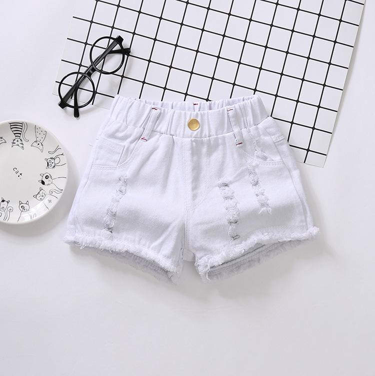 Summer Girls Hole Shorts Baby Kids Children Casual Clothes 100cm белый