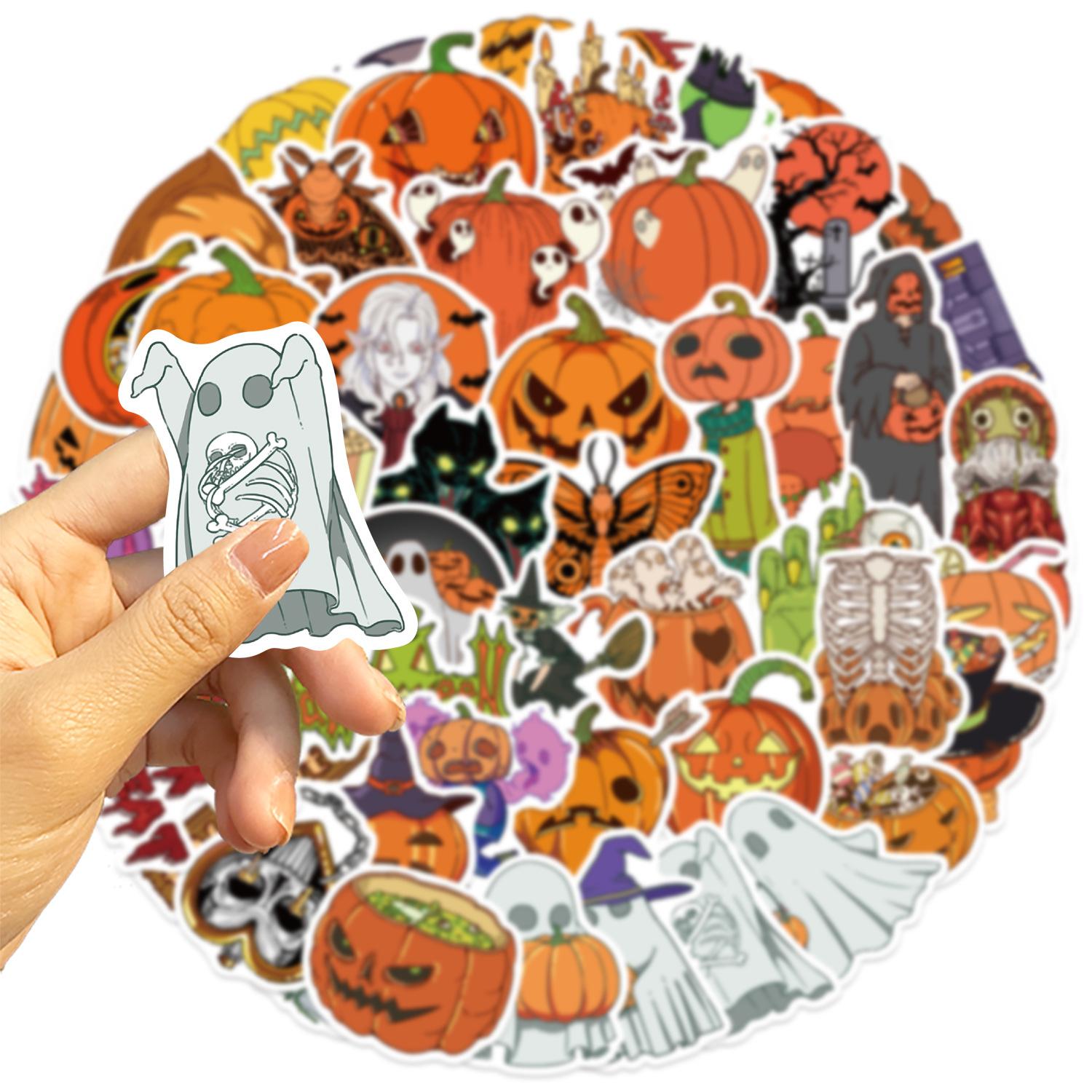 

50 Cartoon Halloween Party Graffiti Stickers Decorate Guitar Notebook Suitcase DIY