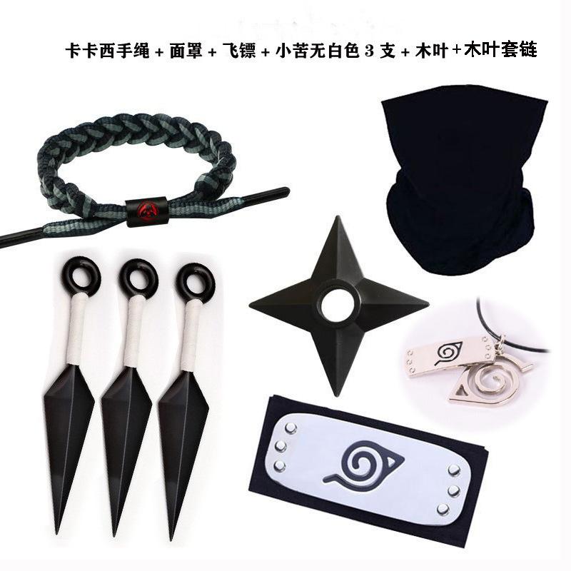Ninja Anime Peripheral Weapons Gloves Headband Combination Ninja Kakashi Mask Combination