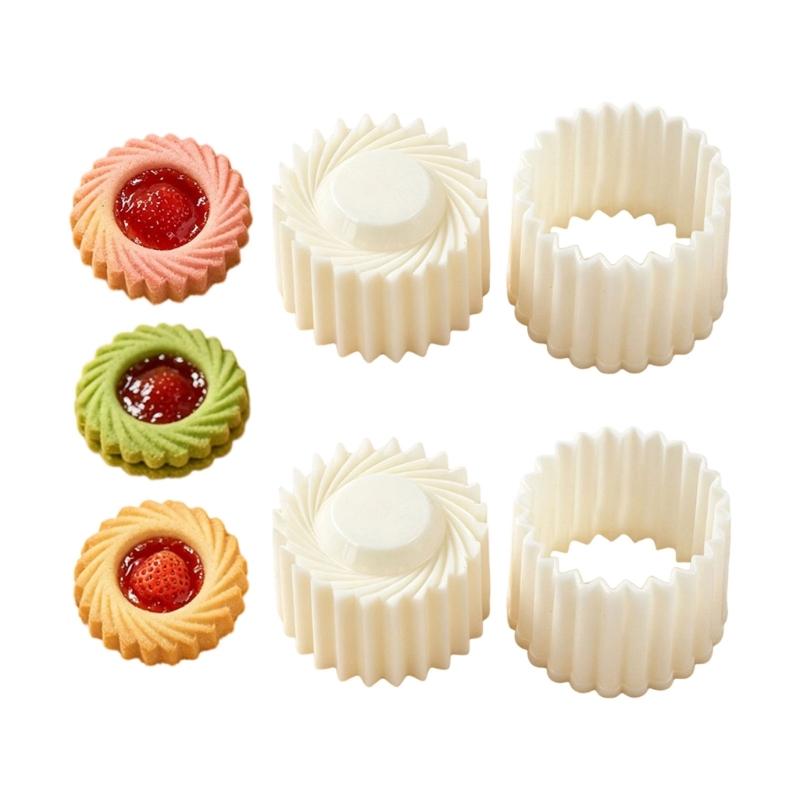 Detachable Plastic Mooncakes Press Molds, Double-Ended Pastry Shaper with Reversible Edges for Cookie, Candy, Mousse Dessert, and Pastries