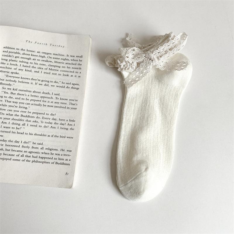 

Solid Color Short Socks Women Japanese Fashion Black White Gray Low Cut Ankle Socks Lolita Sweet Girls Cute Lace Ruffle Socks