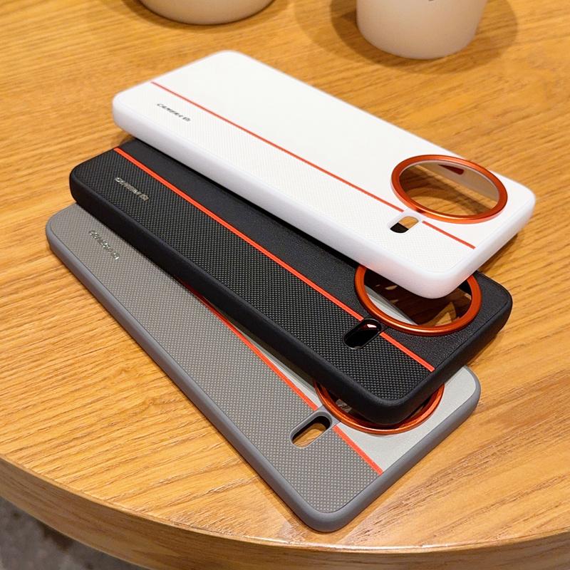 Für Xiaomi Redmi K80 5G/Poco F7 Pro 5G Hülle Spleiß PC + PU Leder Handy Rückabdeckung mit Metall-Kameraring/Tasten