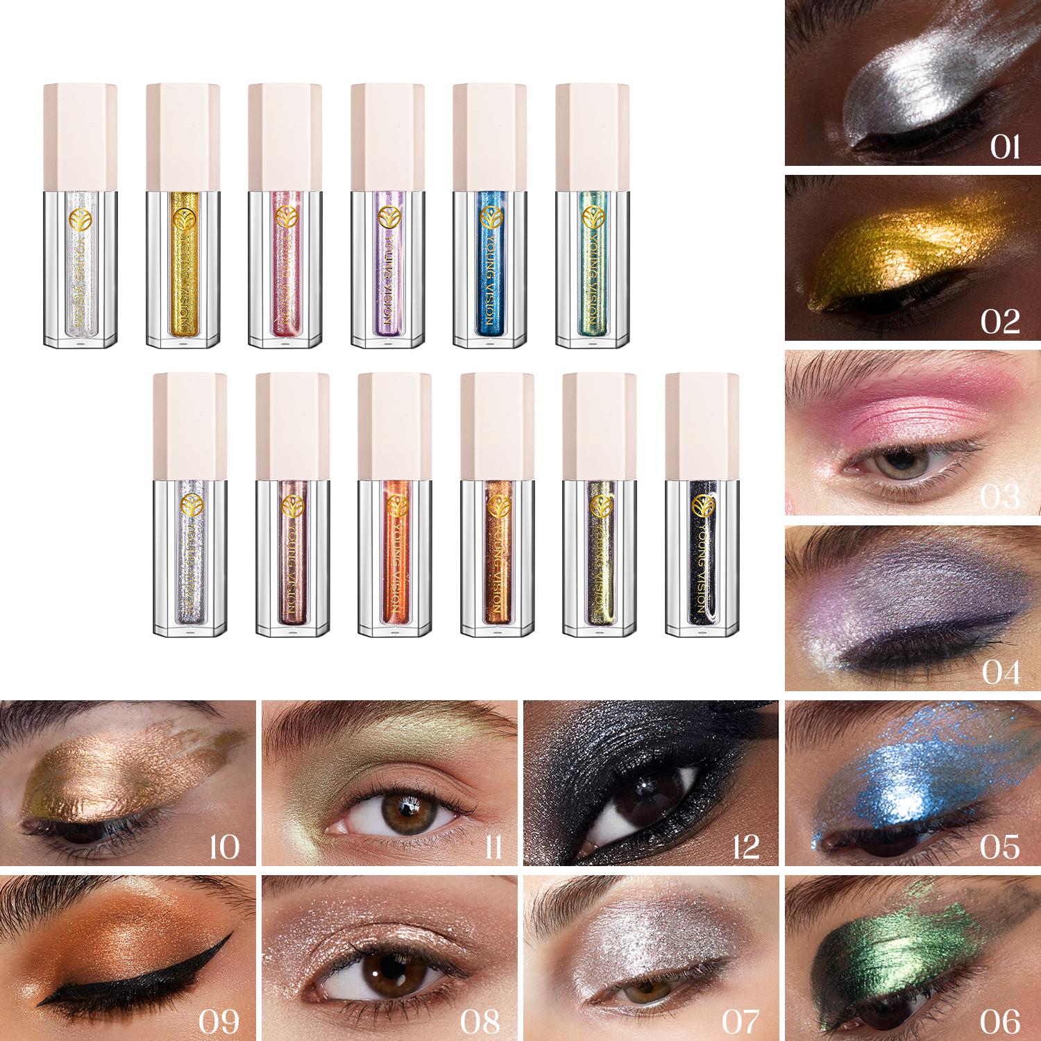 

Тени из минеральных металлов, светящиеся водостойкие блестящие подводки для глаз, гелевая ручка, косметические блестящие жидкие тени для век