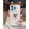 Korean Style Embroidered Cherry Suitable for IPhone15promax Apple 14 Mobile Phone Case 13 Leather Pattern 12 Women 16