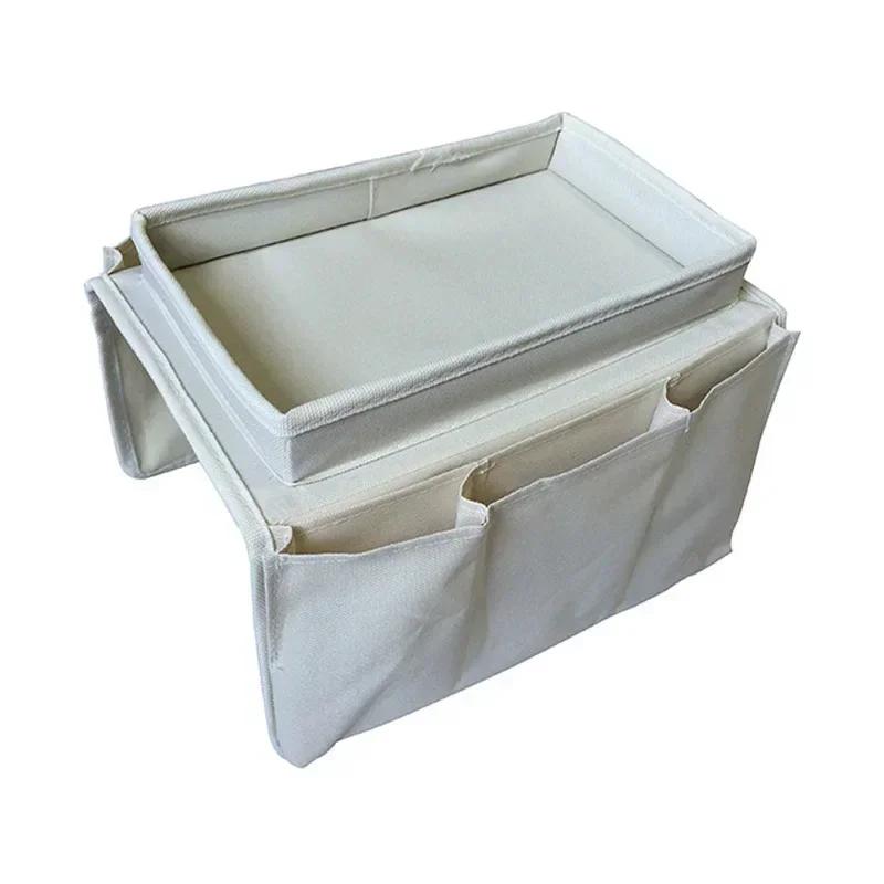 4 Pockets Storage Bag Sofa Handrail Tray Table Mat Couch Arm Rest Organizer Couch Table Top Holder Remote Control Organizer Bag