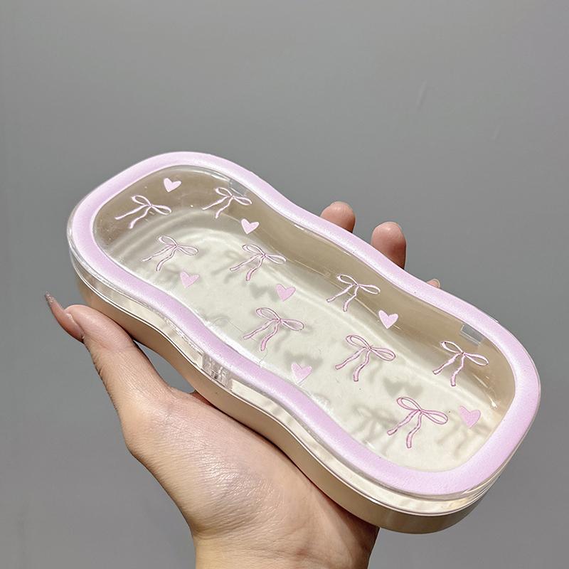 Transparent Bow Glasses Case Cute Travel Portable Storage Box For Women Sunglasses Eyeglasses Glasses Box