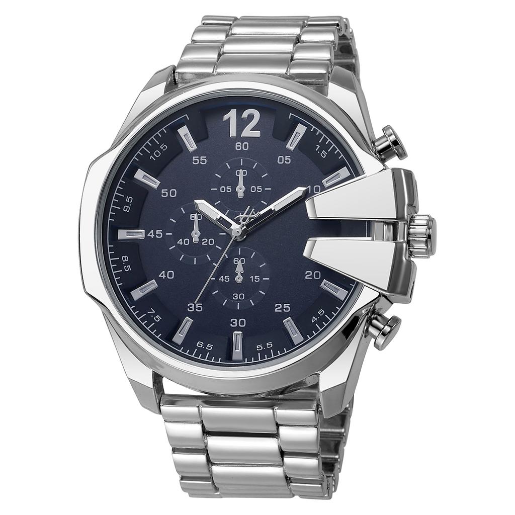 Fashion simple personality alloy strap large dial men's quartz watch, suitable for daily wear, Christmas gifts