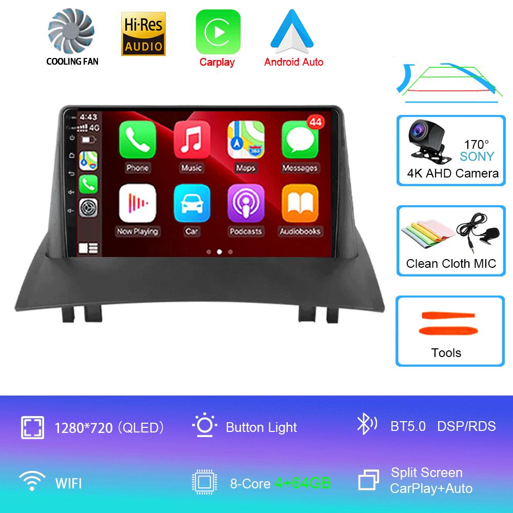 Android 14 2 Din Car Radio For Renault Megane 2 2002-2009 Multimedia Video Player Navigation GPS Stereo Head Unit