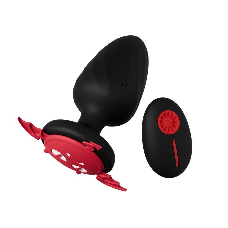Luminous Devil Tail Silicone electric anal plug LED Wireless Remote Control Vibrator Butt plug Couple penetration Adult Sex Toys
