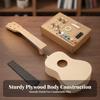 DIY Ukulele Kit Unfinished Instrument Playable for Beginners, Kids