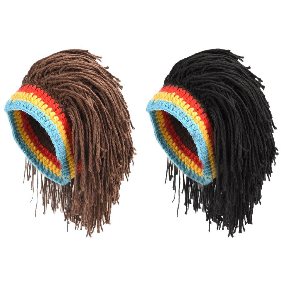 Reggae-Inspired Knit Hat Wig: Unisex Fashion with Dreadlock Style