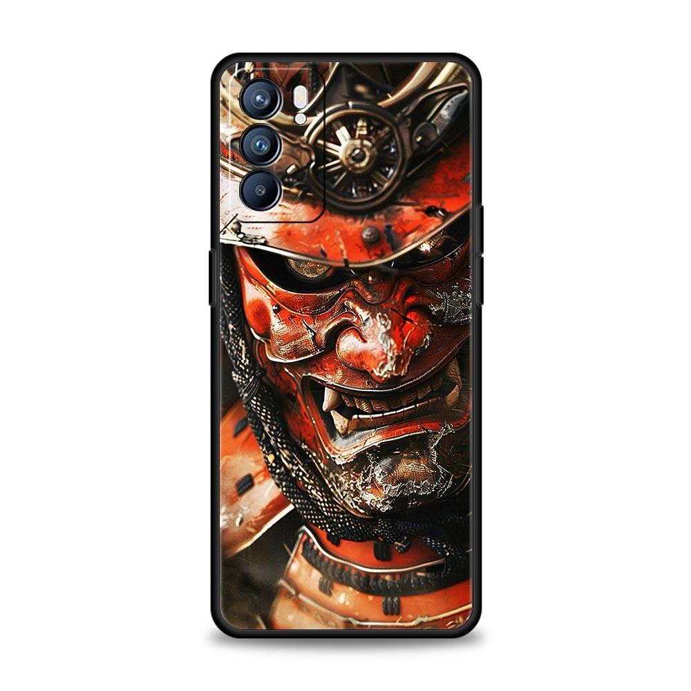 Japan Ghost Face Samurai Case For Oppo Reno14 Reno13 Reno12 11 F 10 Find X5 X9 Pro A54 5G A53 A52 A9 A78 4G A79 A80 A98 Cover