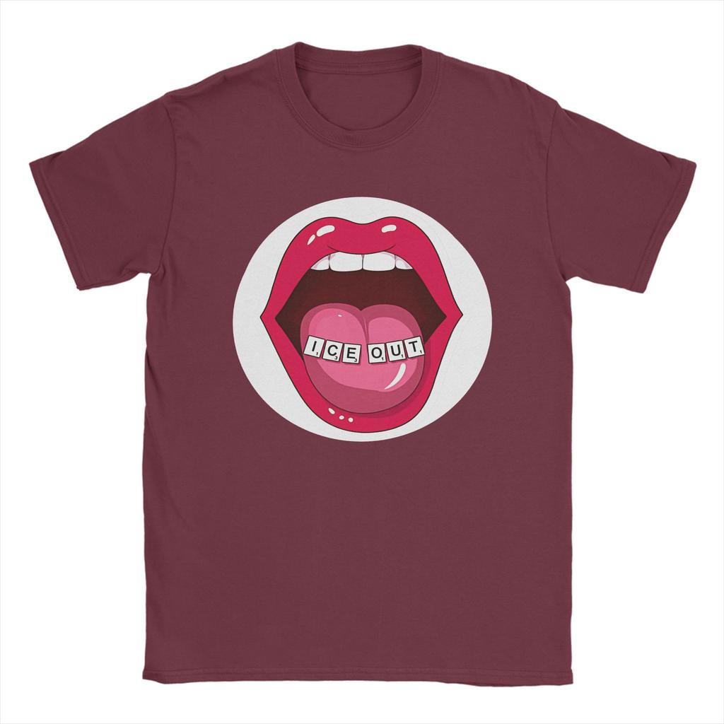 Ice Out Lip Unisex T Shirt Fun Tees Short Sleeve Crew Neck TShirt Pure Cotton XL XL XL Tops