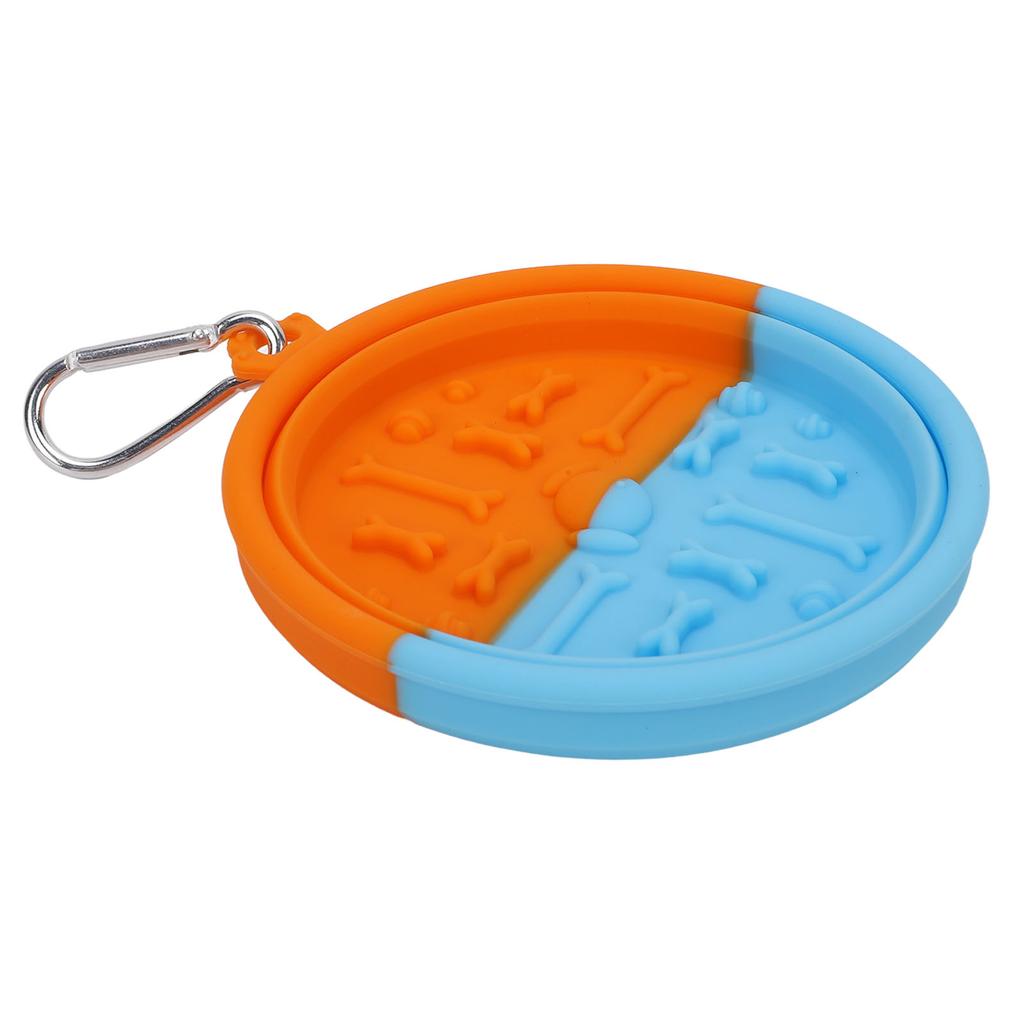 2Pcs Foldable Dog Bowl Flexible Silicone Strong Suction Portable Foldable Pet Travel Bowls with