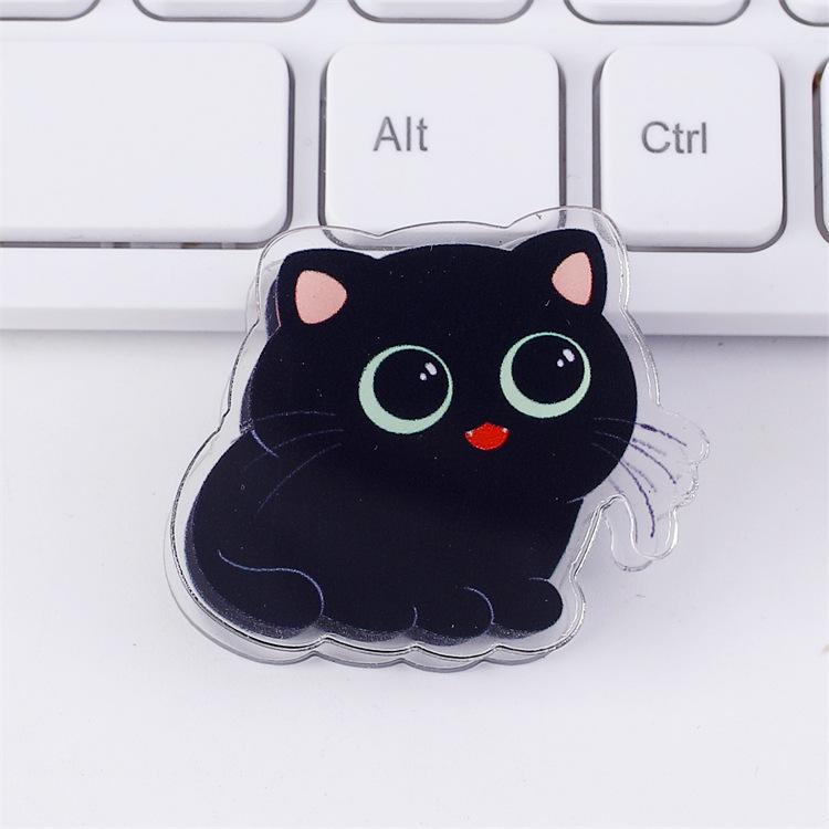 Black Cat Cartoon Acrylic Double-Sided Snack & Journal Sealing Clip