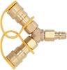 TMEEIHNSS 1/2 Inch Natural Gas Y Splitter, Durable Brass 2 Way Quick Connect Adapter for Natural Gas, for Weber Natural Gas Grills, Patio Heater
