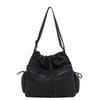 2025 new Japanese drawstring tote bag girls casual large-capacity niche design casual shoulder messenger bag
