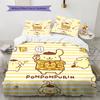 Pompompurin Muster Bettwäsche Bettdecke Set Heimdekoration Geschenk (1 Bettbezug + 2 Kissenbezüge (ohne Füllung))