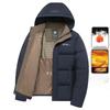Winter Parka Men Thicken Casual Coat Slim Fit Outwear Waterproof Warm Solid Color Outdoor Outwear Hooded Coat