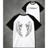Cotton American Short Sleeve Shoulder T-Shirt Women's Bottom Shirt Loose Top