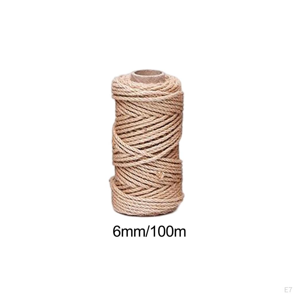 Fine Jute Twine Handcraft Decorative Twisted Sisal Rope for Pet Cat DIY Scratcher Home Garden Decor