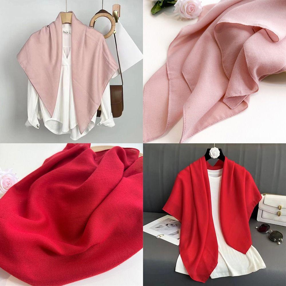 Solid Color Hijab Scarf 90*90cm Scarves Shawl New Handkerchief