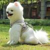 Small Medium Dog Harness Reflective Breathable Chest Strap Plaid Teddy Bichon Pet Clothes Supplies Dog Chain Leash Printed Vest