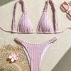 2024 European & American Sexy Solid Color Bikini Women's Swimsuit