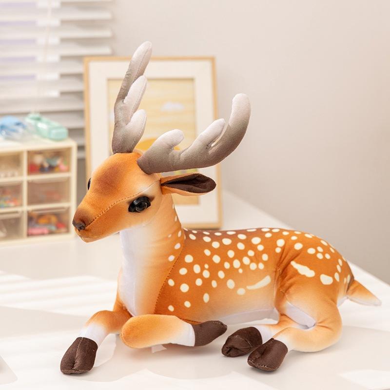 

Милая имитация рождественского лося, плюшевая игрушка, олень, олень сика, кукла, детская компания, успокаивающая кукла 32cm（0.16kg）