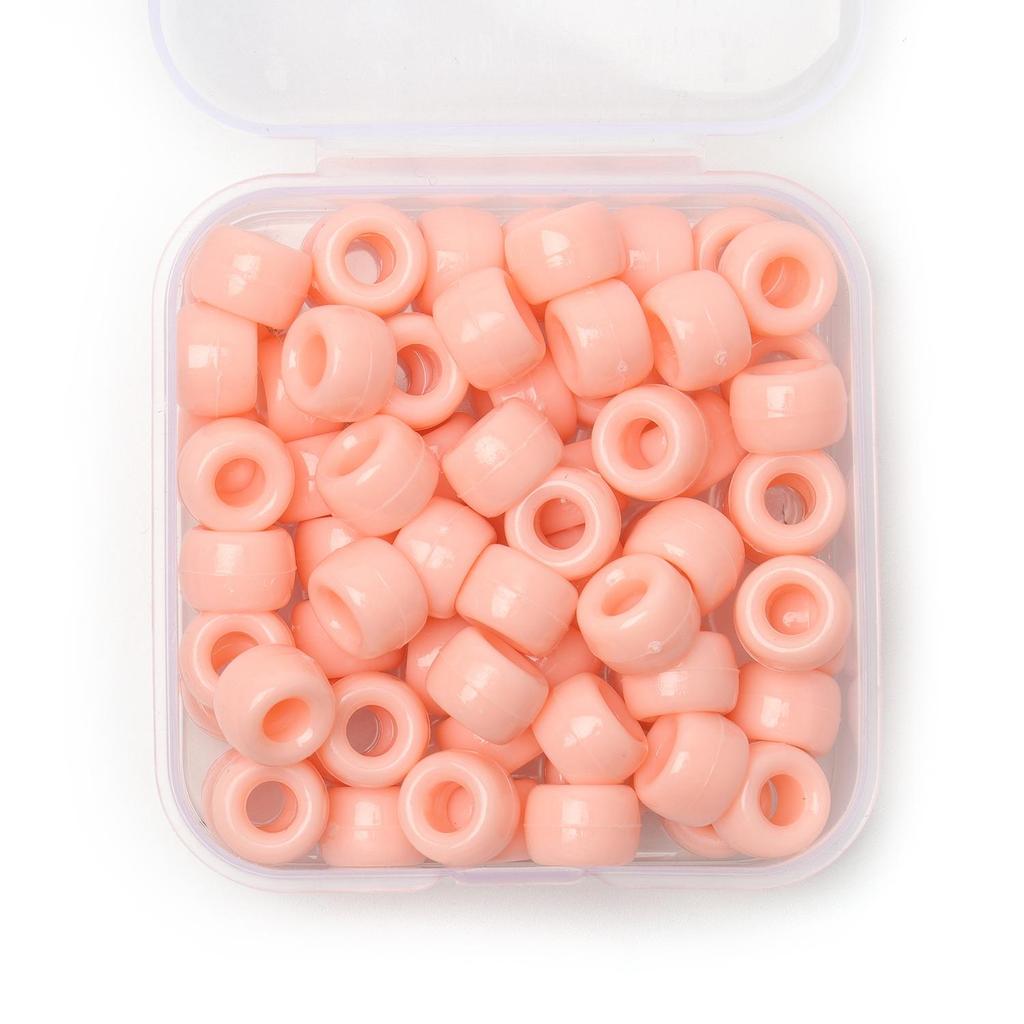 80 peças/caixa 6x9mm Contas de pônei coloridas a granel Contas espaçadoras soltas para fazer acessórios de joias Artesanato faça você mesmo