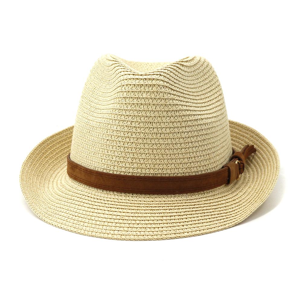 Simple Summer Women's Beach Hat Female Casual Panama Hat Men Jazz Hat Lady Brand Women Flat Brim Straw Cap Girls Sun Hat