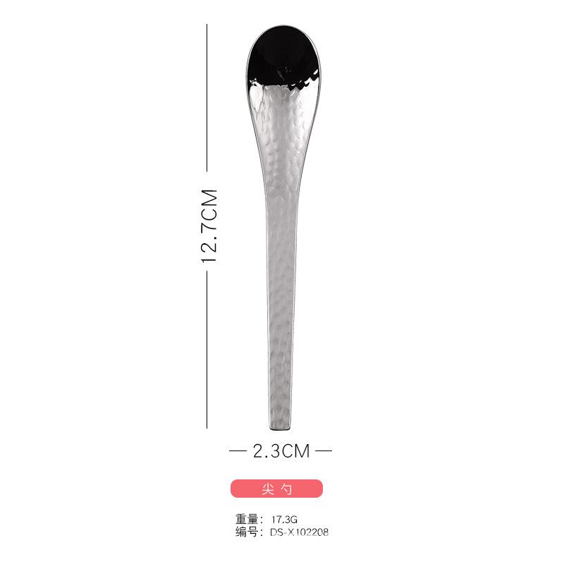 Hammer 304 stainless steel dessert spoon golden fruit fork Japanese ins hammer coffee spoon ice cream spoon cake fork