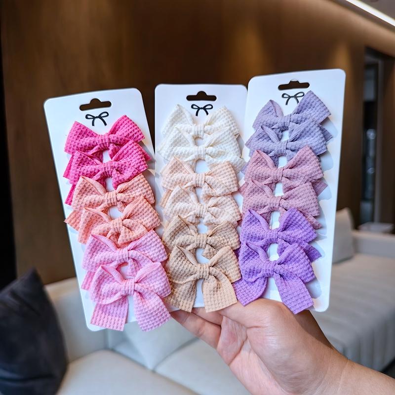 6 ks Měkká bavlněná sponka do vlasů s mašlí Dívčí sladký kostkovaný design Sponka do vlasů Blok Jemný úchop do vlasů Sponky Kawaii Dětské doplňky