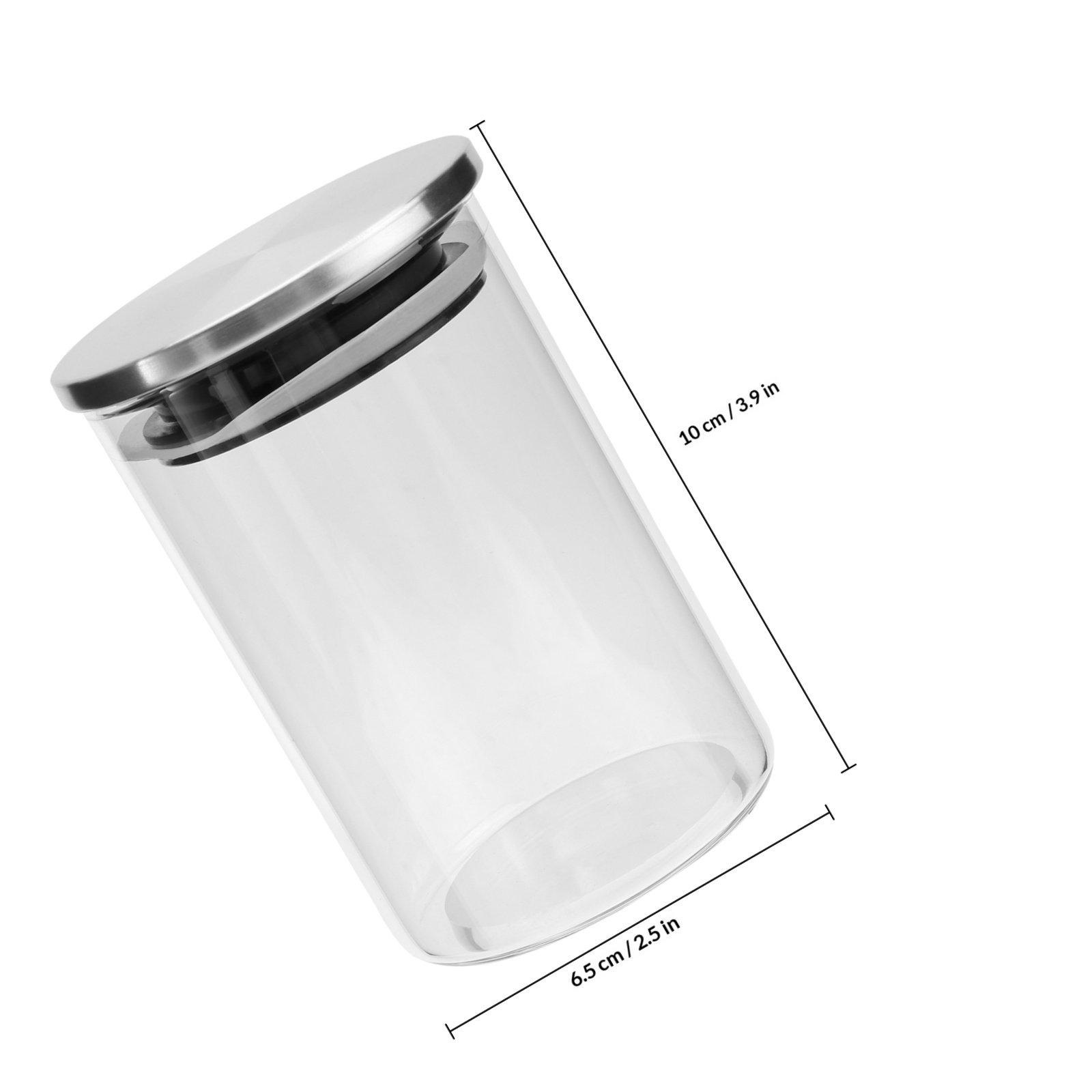 Transparent Glass Dry Grains Storage Container Jar Airtight Sealing Kitchen Organizer Food Storage 250Ml Pantry