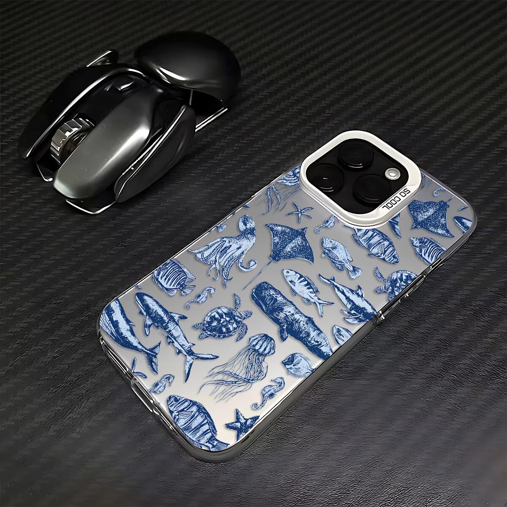 Blue Whales Sharks Turtles Phone Case for Samsung Galaxy A16 A06 A35 A55 A25 A05S A15 A56 A54 A36 A34 A24 A26 A14 A05 A04 4G 5G