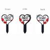 Heart Shaped Memorial Garden Stake with Floral and Butterfly Design Metal Yard Decoration for Outdoor Use Miss You Sign