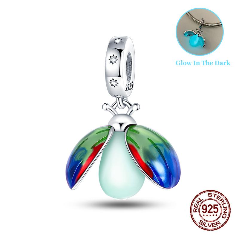 Classic Copper Beads Luminous Firefly Star Chameleon Charms Pendants Fit Original Bracelet Diy Jewelry For Woman