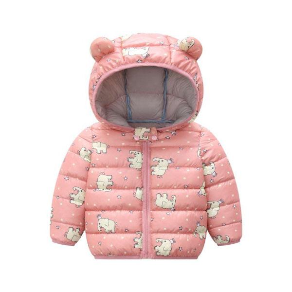 Baby Boy Hooded Lightweight Down Jacket Kids Girl Cartoon Dinosaur Zipper Coats Autumn Winter Warm Christmas Outerwear