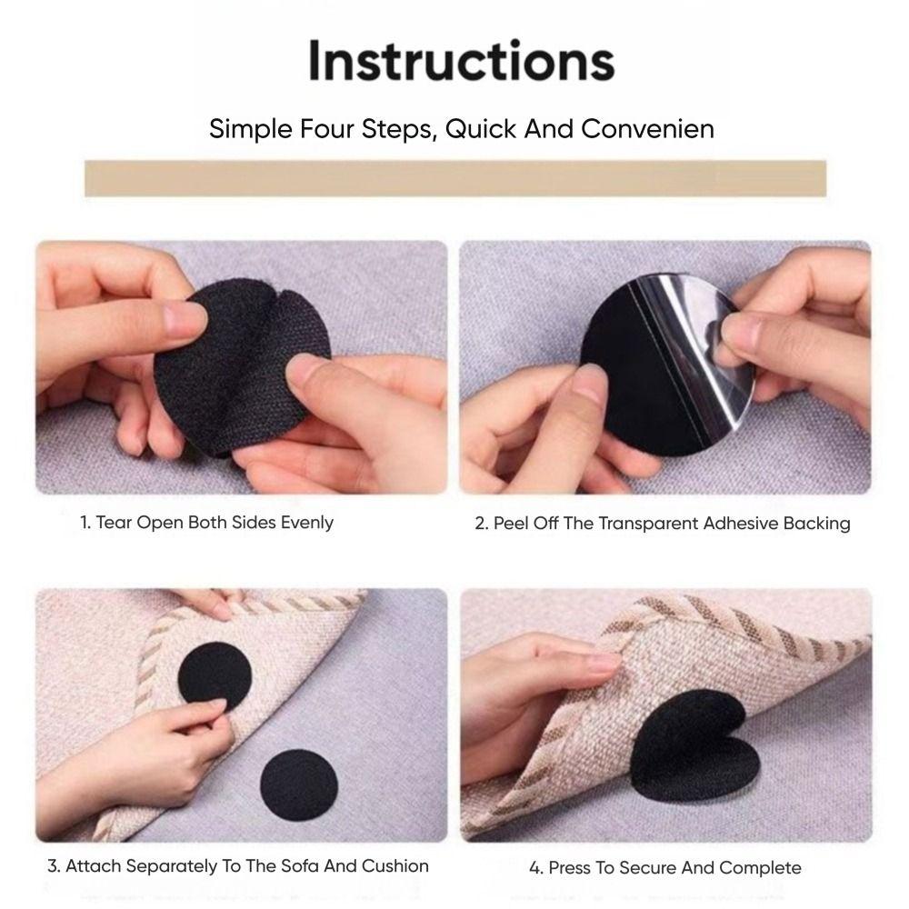 Double Sided Adhesive Hook and Loop Tape Square/Round Self-Adhesive Carpet Pad Sofa Mat