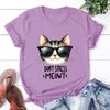 New Cat Don'T Stress Meowt Printed T Shirt Women Teens Fashion Hip Hop Harajuku Casual Short Sleeve Unisex Tops Tees