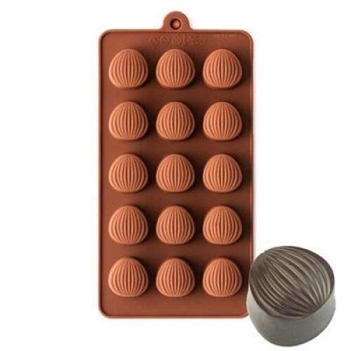 Silicone Mold Shell Shape for Homemade Chocolate, Candy, Jelly or Ice Cubes, 1 Pack